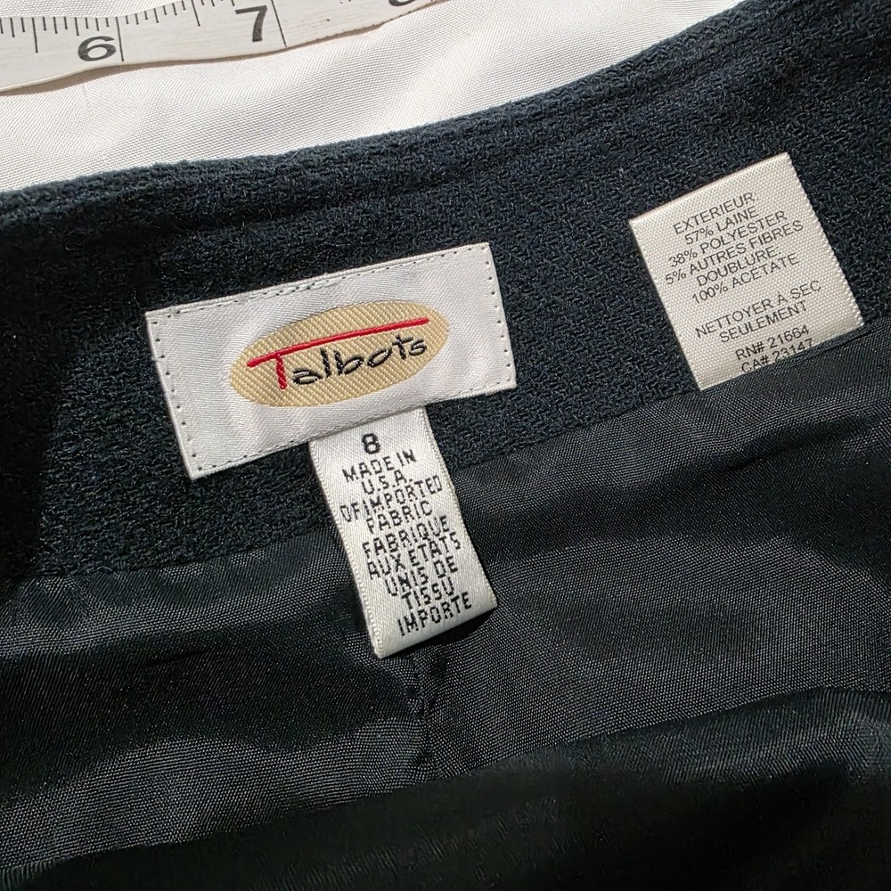 Vintage Talbots Wool Wrap Skirt Size 8 Dark Green Teacher Old Money Academia - Picture 7 of 8